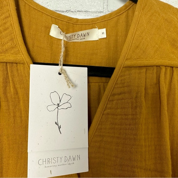Christy Dawn The Dawn Dress Womens Size XS Mustard Sustainable Organic Cotton - Picture 7 of 14